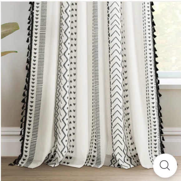 Hygge Boho Stripe Tassel Window Curtain Panel Set - Picture 5 of 10